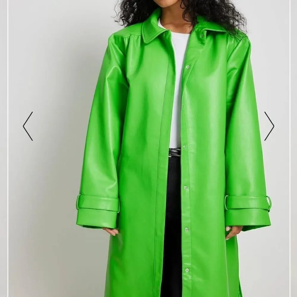 NA-KD Long PU Trench Coat size 36 M 8 US New